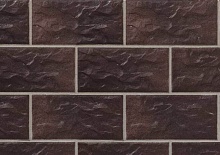  Клинкерная фасадная плитка облицовочная под камень Stroeher (Штроер) Kerabig KS 15 schokobraun рельефная, 302*148*12 мм